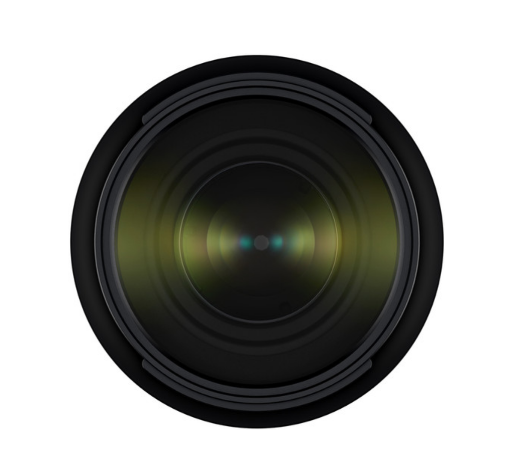 Front glass element of black 70-180mm lens, circular aperture view