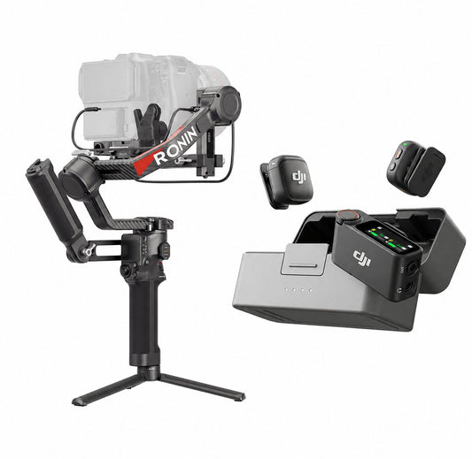Gimbal DJI RS 4 Pro cu telecomandă și stație, accesorii incluse