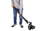 Bară extensibilă carbon pentru gimbal, prindere neagră texturată, cap cu cameră