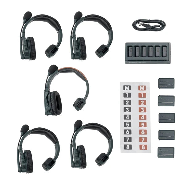 Hollyland Solidcom SE 5S Global Version sistem intercom wireless full-duplex, 2.4 GHz, 5 căști