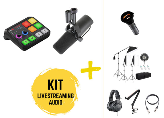 Kit audio de streaming live cu controler, microfon și căști, cabluri incluse