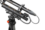 CB1 XLR-3F connector box mounted on camera rig, multiple port panel and cables.