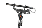CB1 XLR-3F connector box on handheld grip, black cables leading to XLR outputs.