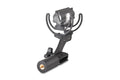 Black microphone shock mount with lyre suspension and threaded output