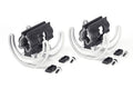 Pair Duo-Lyre 72 suspension mounts: black bracket, white cables, screws