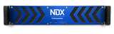 NDX unit front view, blue chassis with large chevrons and side handles