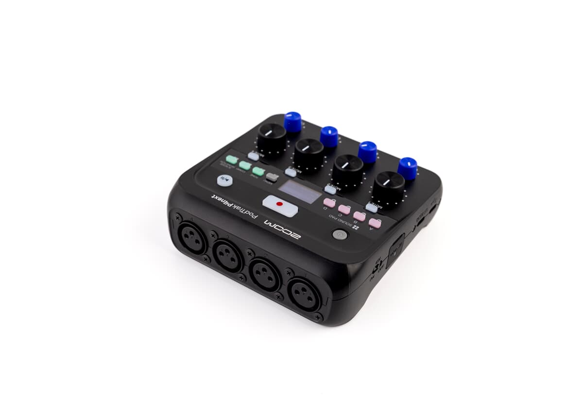 Zoom PodTrak P4next recorder podcast, 4 intrări XLR, AI Noise Reduction