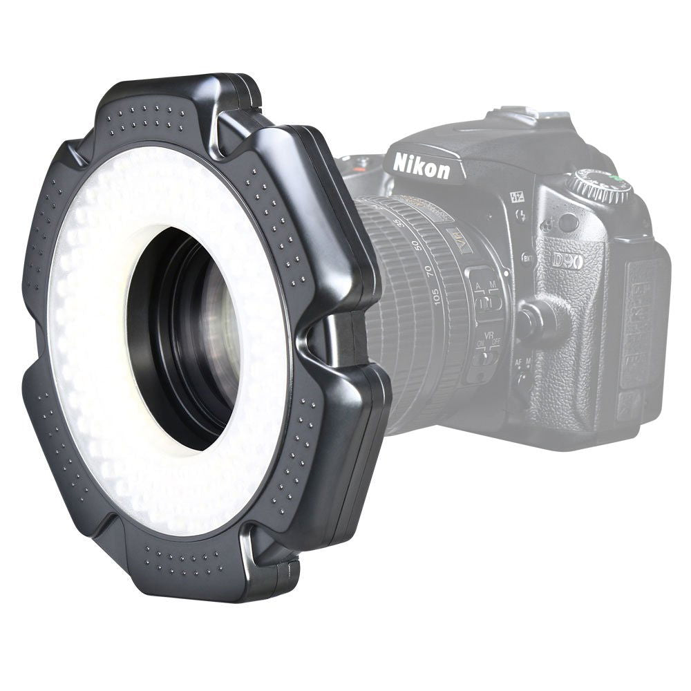 Inel luminos LED Tolifo pentru macro, atașat la cameră, difuzor circular