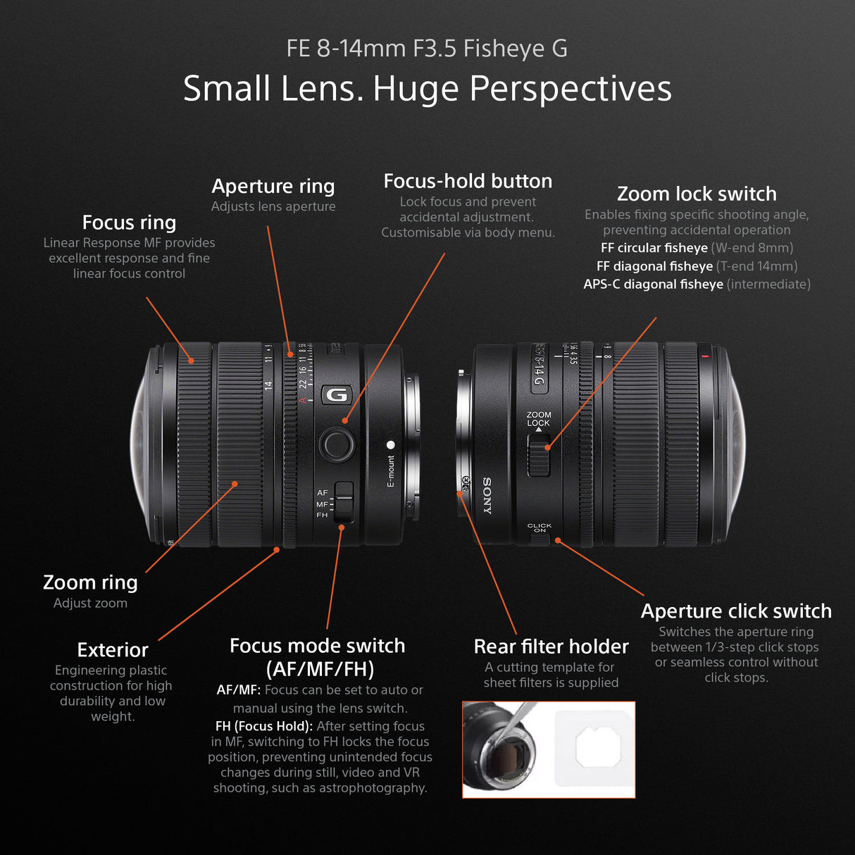 Sony 8-14mm F3.5 Fisheye G obiectiv mirrorless Sony FE
