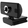 Cameră web USB Full HD 1080 cu microfon încorporat, neagră, față