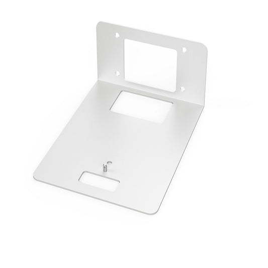 Suport de perete pentru cameră PTZ, alb, placă metalică cu deschideri de prindere