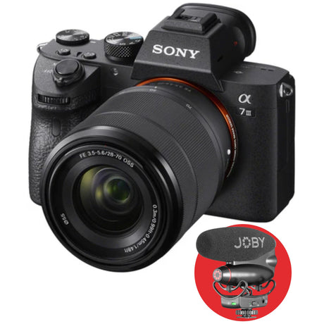 Aparat foto mirrorless Sony cu obiectiv 28–70 mm, carcasă neagră