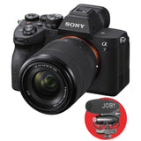 Cameră foto Sony α7 IV cu obiectiv 28–70 mm, carcasă neagră, vedere din față