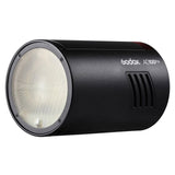 Portable 100W flash head with large round reflector and vented side panel detail