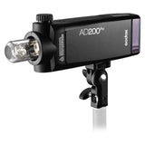 AD200Pro TTL flash with front reflector and adjustable mounting bracket