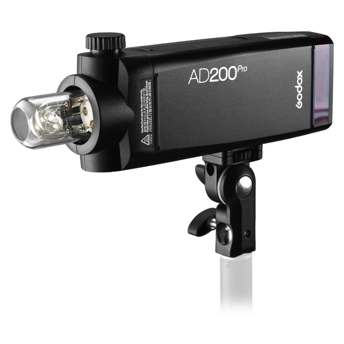 AD200Pro TTL flash with front reflector and adjustable mounting bracket