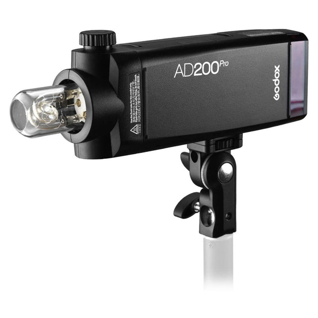 AD200Pro TTL flash with front reflector and adjustable mounting bracket
