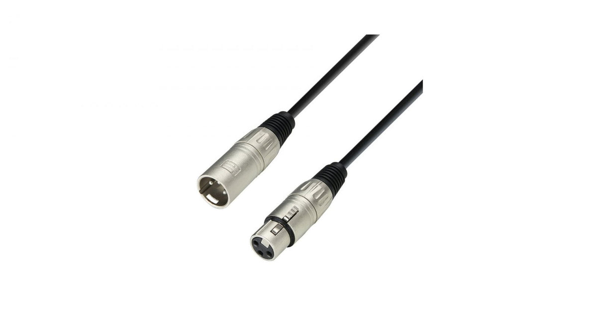 0.5m XLR microphone cable with male and female connectors, black jacket