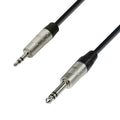 Audio cable connectors with black cable and silver metal plug tips