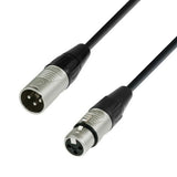 Black XLR microphone cable with male-to-female connectors