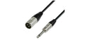 Adam Hall XLR male to 1/4" TS audio cable, 5 m, black connectors