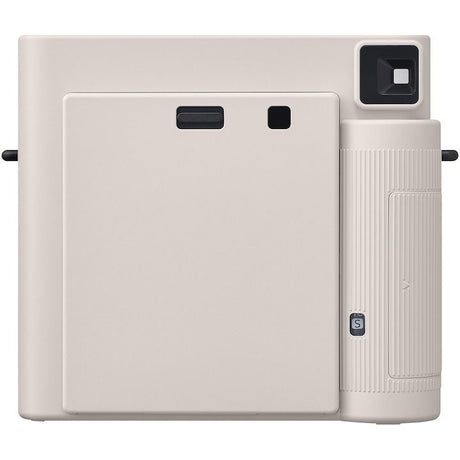 Chalk white Instax SQ1 instant camera back with battery door and buttons