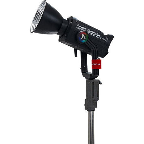 Aputure LS 600c Pro II LED panel light with barn doors and diffuser head