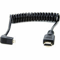 Cablu HDMI micro la HDMI, spiralat, 30 cm, conectori unghi de 90°