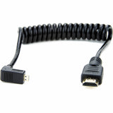 Cablu HDMI micro la HDMI, spiralat, 30 cm, conectori unghi de 90°