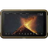5.2 in HDMI monitor recorder with screen playback controls, tan housing