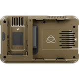 Rear view of tan 5.2 in monitor recorder with vent grille and compartment cover