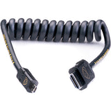 Cablu spiralat micro HDMI la HDMI, două conectori, lungime 30 cm
