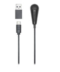 Black USB microphone with cable and USB plug