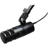 Microfon USB dinamic hipercardioid negru cu grilaj metalic și cablu