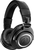 Black over-ear Bluetooth headphones with cushioned headband and padded ear cups