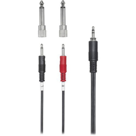 Microphone cable set with 3.5 mm plugs and red/black connectors