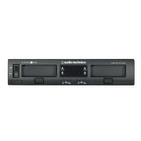 Digital wireless receiver front panel with two display screens and controls