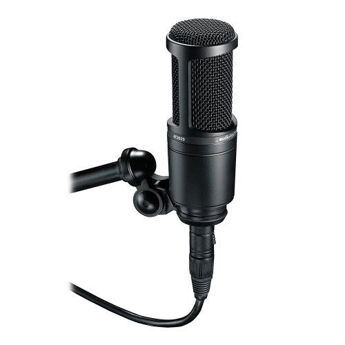 Microfon de studio XLR Audio-Technica AT2020 cu cablu, carcasă neagră