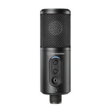 USB microphone front view with mesh top and control buttons