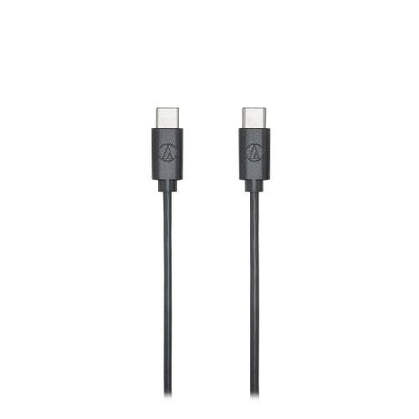 USB cable with USB-C connectors and black cord