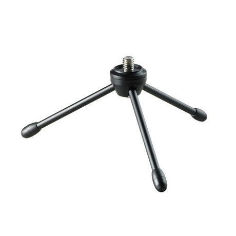 Black tripod desk stand with boom arms and threaded mounting point