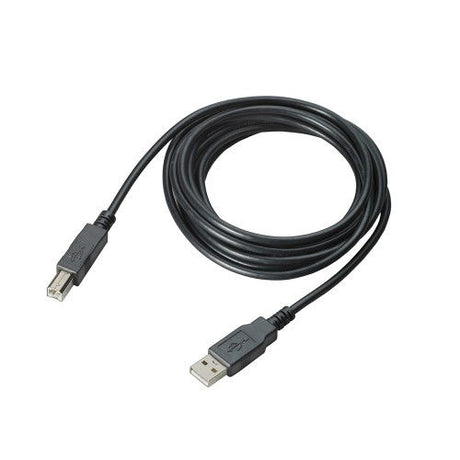 Black USB cable pair with USB-A to USB-B connectors