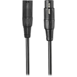 Two cable ends with matching connector plugs, black strain relief and molded cable