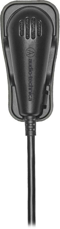 Black USB microphone with vented grille and attached cable