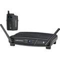 Wireless microphone receiver base with two antennas, black, front display