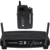 Back view wireless handheld transmitter and receiver base with antennas, black