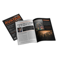 Revista Avatar Photo Magazine Nr. 5, deschisă: pagini cu interviu și fotografie.