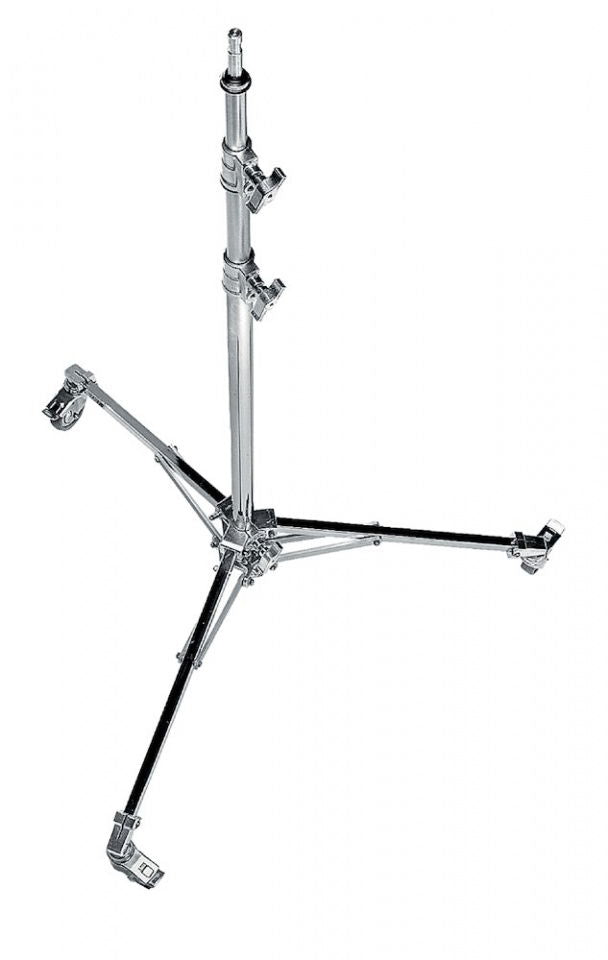 Baby roller stand base with aluminum risers, tripod legs and caster wheels