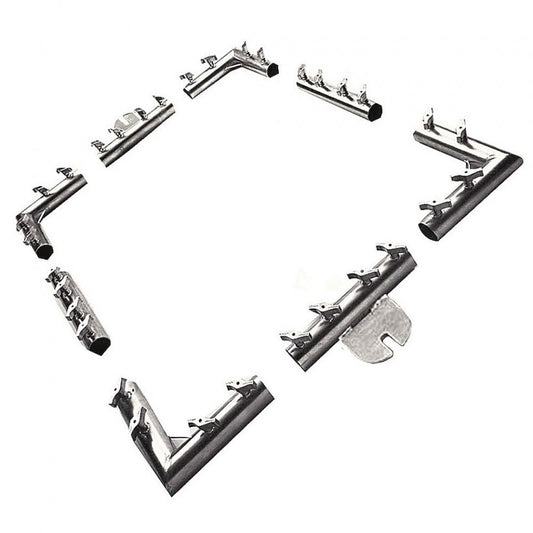 Modular frame kit with metal support bars and corner brackets