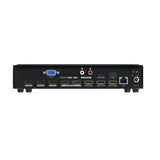 Rear panel of HDMI video switcher with audio, LAN, and power connectors